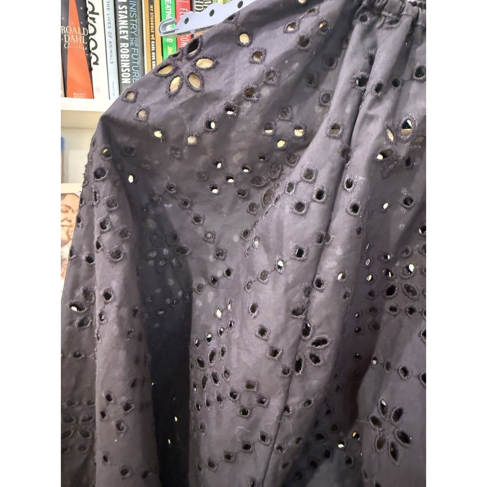 Matteau Cropped Black Broderie Anglaise Cotton Eyelet Poplin Top Size Us 2 — image 6 of 8